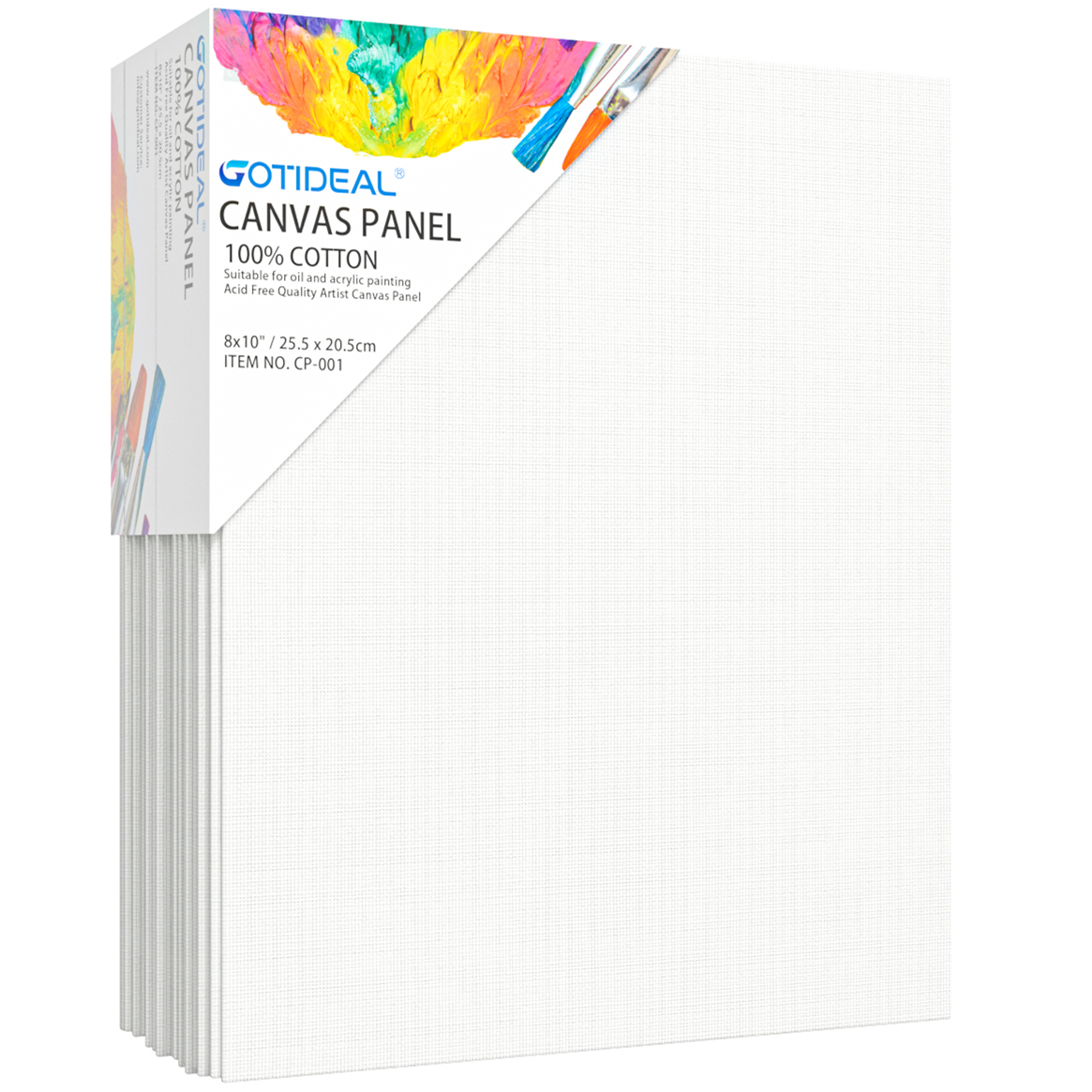 GOTIDEAL Canvas Panels 24 Pack - 8 x 10 inch Professional White Blank- 100% Cotton Artist Canvas Boards for Painting, Acrylic Paint, Oil Paint & Wet Art Media, Canvases for Hobby Painters & Beginner